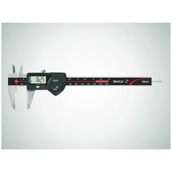 Digital caliper IP67 with round depth gauge, data output and ceramic measuring faces 150 mm