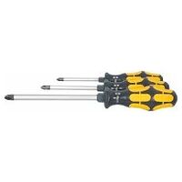 Screwdriver set for Pozidriv with impact cap