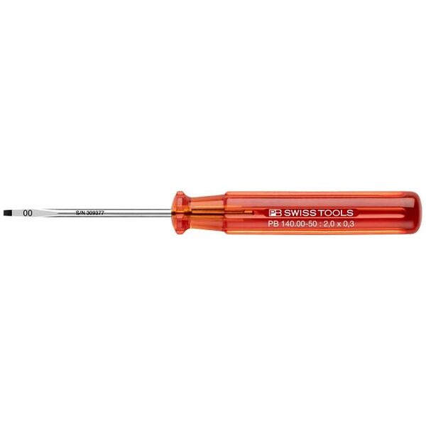 Blade screwdriver for slot-head, with plastic handle, Blade width b: 2X50mm