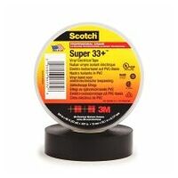 Scotch® Super 33+ vinylisoleringstape, sort, 25 mm x 33 m, 0,18 mm, vinylisoleringstape, sort