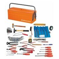 Assembly tool set, 59 pieces with sheet metal toolbox