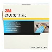 3M™ Soft Hand Rolle 216U, Gold, 25 m x 114 mm, P150, 4 Sück / Karton