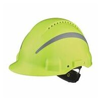 3M™ casco, Uvicator, con arnés de ruleta, ventilado, reflectante y banda antisudor de plástico, de alta visibilidad, G3000NUV-R-GB