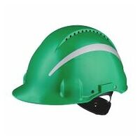 3M™ Hard Hat, Uvicator, Ratchet, Ventilated, Reflective, Plastic Sweatband, Green, G3000NUV-R-GP