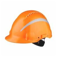 3M™ Hard Hat, Uvicator, Ratchet, Ventilated, Reflective, Orange, G3000NUV-R-OR