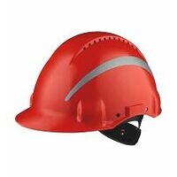 3M™ casco, Uvicator, con arnés de ruleta, ventilado, reflectante y banda antisudor de plástico, rojo, G3000NUV-R-RD