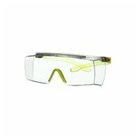 3M™ SecureFit™ 3700 briller over øjnene, limegrønne bøjler, Scotchgard™ antidug-belægning (K&N), gennemsigtig linse, vinkeljusterbar, SF3701SGAF-GRN-EU