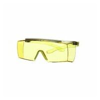3M™ SecureFit™ 3700 Überbrille, lindgrüne Bügel, Scotchgard™ Anti-Beschlag Beschichtung (K&N), gelbe Scheibe, winkelverstellbar, SF3703SGAF-GRN-EU