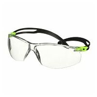 3M™ SecureFit™ 500 Schutzbrille, grüne Bügel, Scotchgard™ Anti-Fog-/Antikratz-Beschichtung (K&N), transparente Scheibe, SF501SGAF-GRN-EU, 20 pro Packung