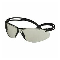 3M™ SecureFit™ 500 Veiligheidsbril, zwart montuur, Scotchgard™ condenswerende en krasbestendige coating (K&N), lichtgrijze lenzen voor binnen/buiten, SF507SGAF-BLK-EU, 20/doos