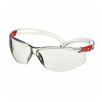 3M™ SecureFit™ 500 Veiligheidsbril, transparant en rood montuur, Scotchgard™ condenswerende en krasbestendige coating (K&N), heldere lenzen, SF501SGAF-RED-EU, 20/doos