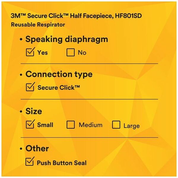 3M™ Secure Click™ Half Facepiece Reusable Respirator with Speaking