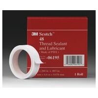 Nastro in resina fluorocarbonica Scotch® 48 PTFE, bianco, 13 mm x 6,6 m, 0,076 mm