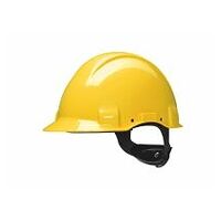 3M™ casco, Uvicator, con arnés de ruleta, sin ventilación, dieléctrico de 440 V, con banda antisudor de plástico, amarillo, G3001NUV-GU