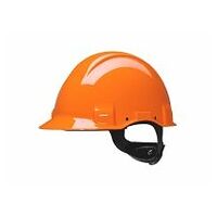 3M™ casco, Uvicator, con arnés de ruleta, sin ventilación, dieléctrico de 1000 V, con banda antisudor de cuero, naranja, G3001MUV100V-OR