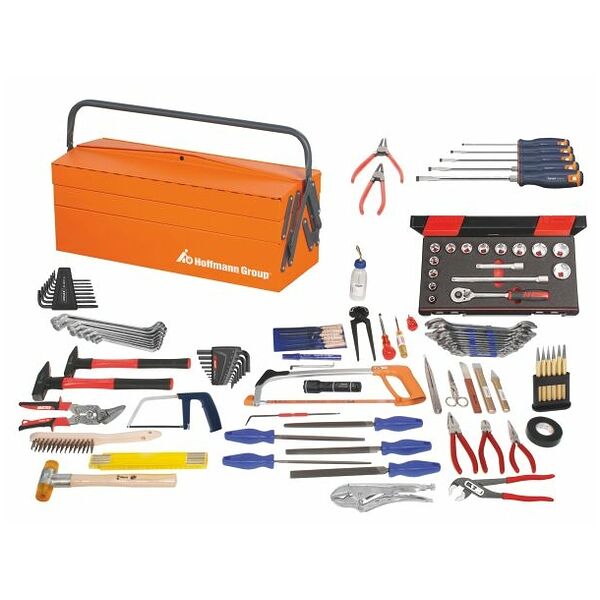 Assembly tool set, 107 pieces with sheet metal toolbox