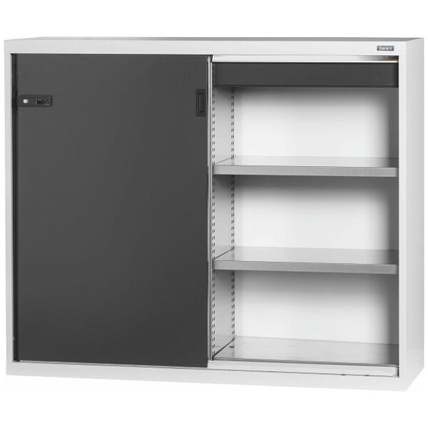Base cabinet with drawer, Plain sheet metal sliding doors 1250 mm