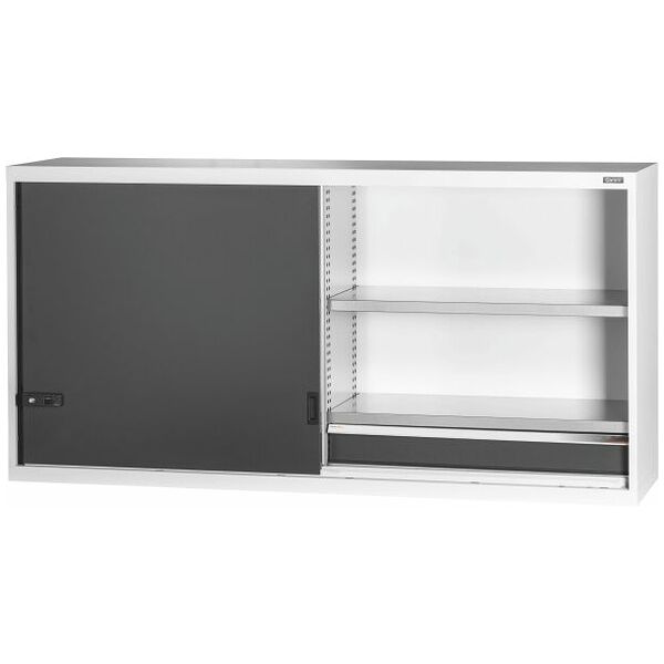 Top-mounted cabinet with drawer, Plain sheet metal sliding doors 1000 mm
