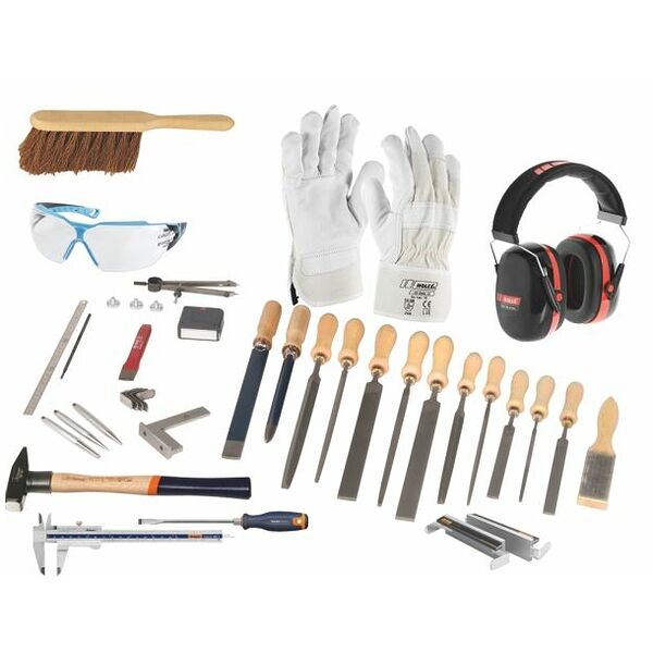 Trainee mechanical fitter’s tool kit, 43 pieces for industrial mechanics without folding box 43