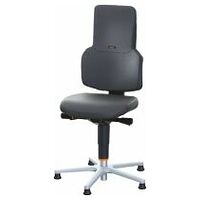 Swivel work chair, synthetic leather, with glides, low