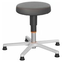 Work stool, synthetic leather, with glides, low