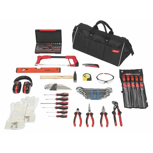 Assembly tool set, 74 pieces in a tool bag 74