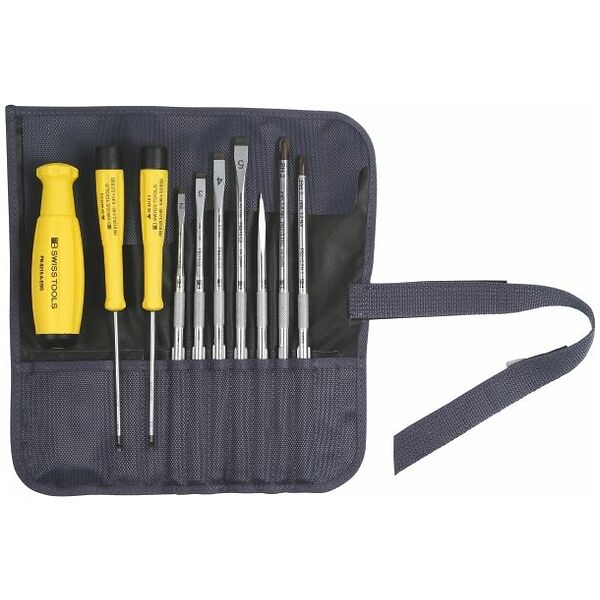 Screwdriver set with 2-component SwissGrip handle ESD 10