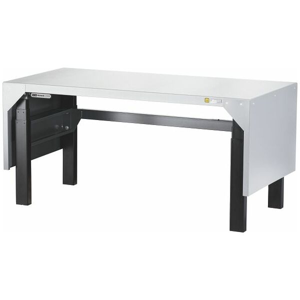 ESD workstation with electric height adjustment Max. load capacity 250 kg, ESD worktop 1500/S