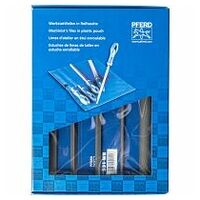 machinist's file set WRU 5-piece in plastic pouch 200mm cut 1 for coarse stock removal, roughing