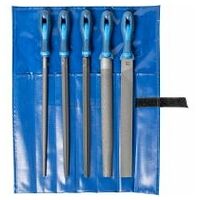 machinist's file set 5-piece in plastic pouch 300mm cut 1 for coarse stock removal, roughing