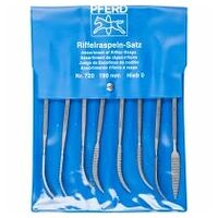 PFERD TOOLS TOOLS Präzisions-Riffelfeilen-Set Typ 720 P 190mm Schweizer Hieb 0, grob