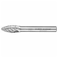 Hartmetall Hochleistungsfrässtift ALLROUND Flamme B Ø 08x20mm Schaft-Ø 6 mm universal grob