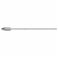 tungsten carbide burr flame B dia. 12x30mm shank dia. 6x150mm Z3P universal medium cross cut