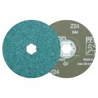 COMBICLICK disk iz cirkonovih vlaken Ø 125 mm Z24 za odstranjevanje velike količine materiala na jeklu