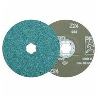 Disque en fibres à grain zircon COMBICLICK Ø 125 mm Z24 pour enlèvement de matière important sur acier