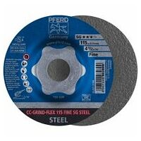 Disco de desbaste CC-GRIND-FLEX 115x22,23 mm FINE línea de rendimiento SG STEEL para acero