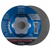Disque abrasif CC-GRIND SOLID 115x22,23 mm, gamme performance COARSE SG STEEL pour acier