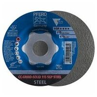Disque abrasif CC-GRIND SOLID 115x22,23 mm, gamme spéciale COARSE SGP STEEL pour acier