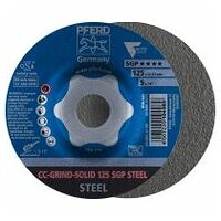 Disco abrasivo CC-GRIND SOLID 125x22,23 mm COARSE linea a massima prestazione SGP STEEL per acciaio