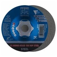 Disque abrasif CC-GRIND SOLID 150x22,23 mm, gamme spéciale COARSE SGP STEEL pour acier