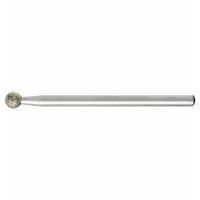 Diamant-slijpstift kogelvorm Ø 4,0 mm stift-Ø 3 mm D126 (middel) voor het graveren en ontbramen
