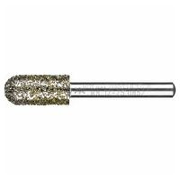 Diamond grinding point cylindrical with radius end dia. 12.0 mm shank dia. 6 mm D852 (very coarse) for deburring