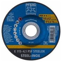Grinding wheel E 115x4.1x22.23 mm Universal Line PSF STEELOX for steel/stainless steel