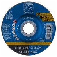 Grinding wheel E 115x7.2x22.23 mm Universal Line PSF STEELOX for steel/stainless steel