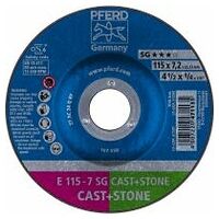 Disco de desbaste E 115x7,2x22,23 mm línea alto rendimiento SG CAST+STONE para fundición/piedra