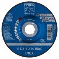 Grinding wheel E 125x5.2x22.23 mm Performance Line SG INOX for stainless steel