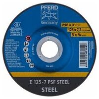 Disco de desbaste E 125x7,2x22,23 mm línea universal PSF STEEL para acero (10)