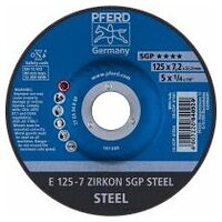 Grinding wheel E 125x7.2x22.23 mm ZIRKON Special Line SGP STEEL for steel