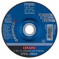 Grinding wheel E 150x4.1x22.23 mm CERAMIC Performance Line SG STEELOX for steel/stainless steel
