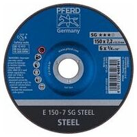 Grinding wheel E 150x7.2x22.23 mm Performance Line SG STEEL for steel
